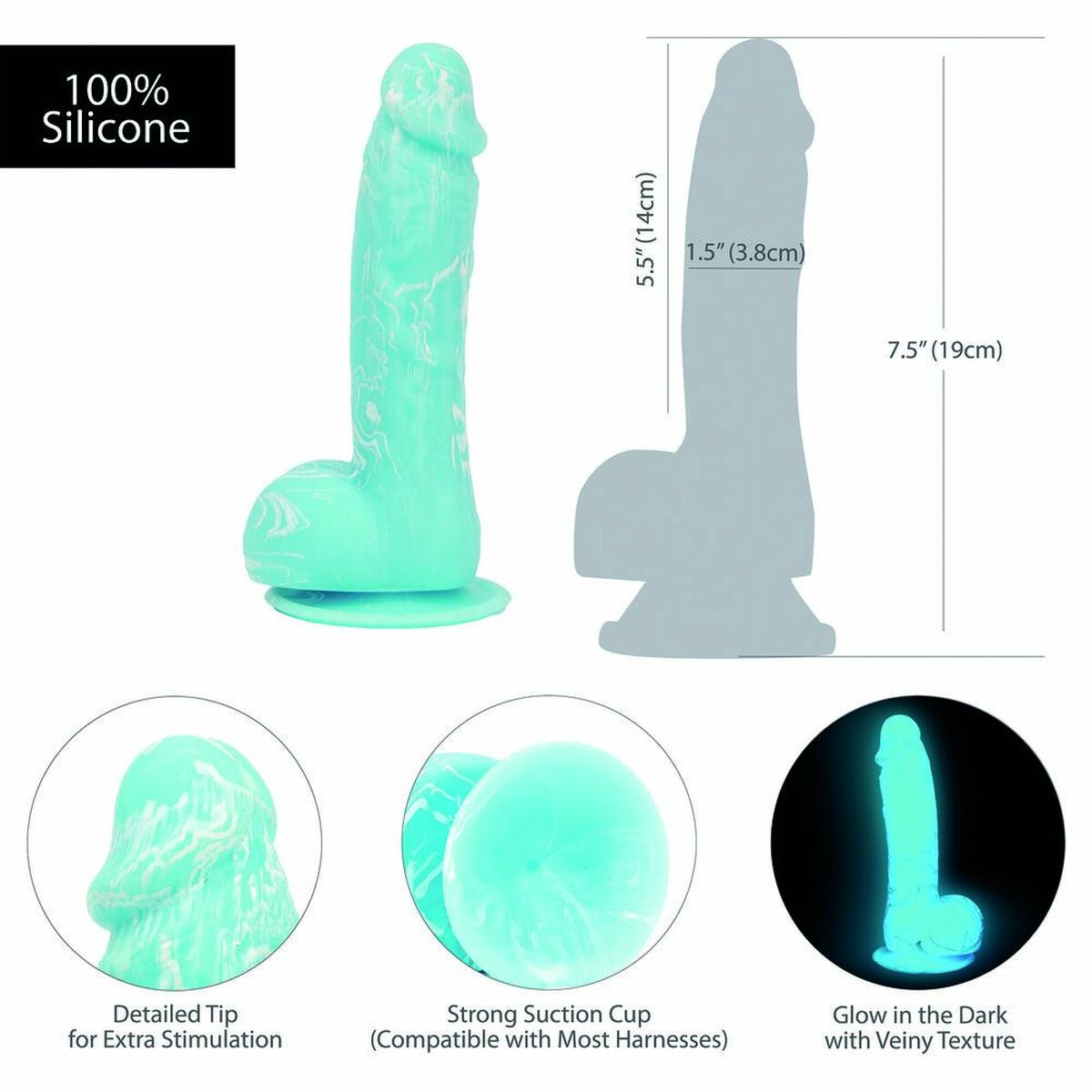 Zwarte Dildo Addiction Luke Dong 7.5 Inch