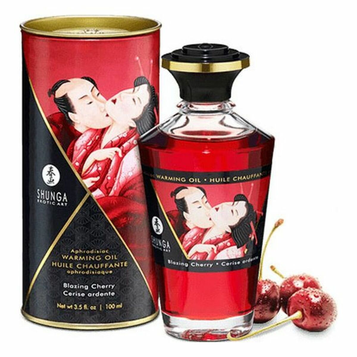 Huile de massage érotique Shunga Cerise (100 ml)