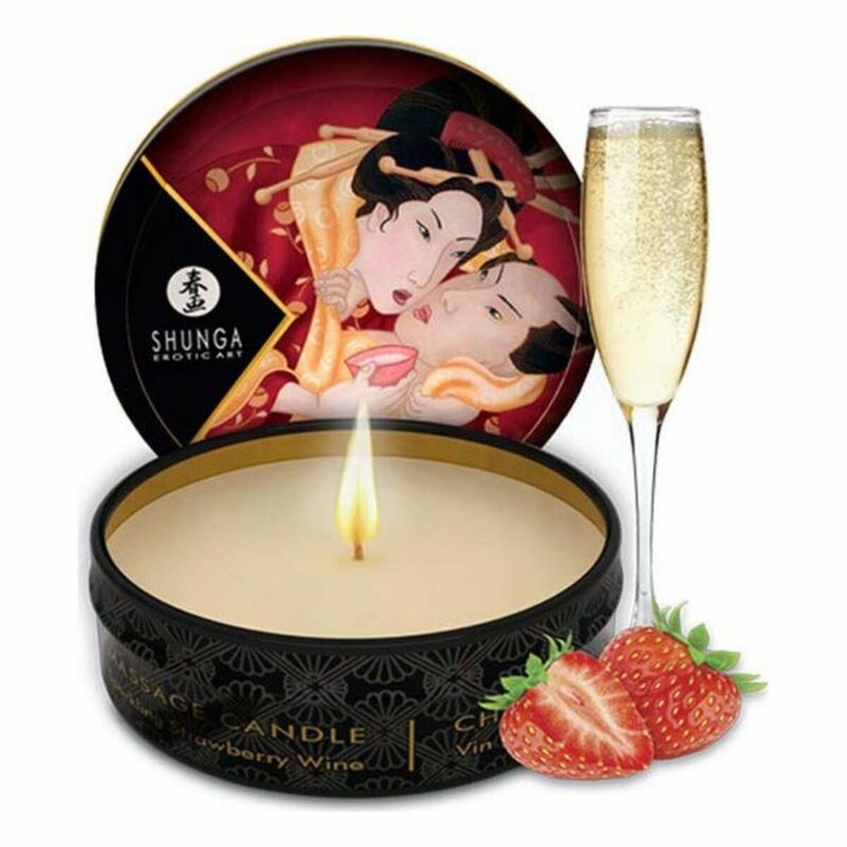 Bougie de massage Shunga 9046084 Fraise 30 ml