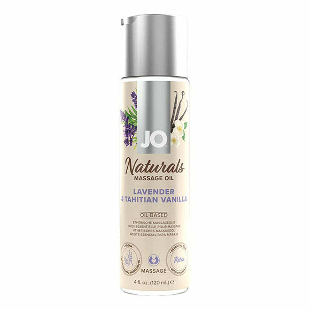 Huile de massage érotique System Jo Lavender & Tahitian Vanilla (120 ml)