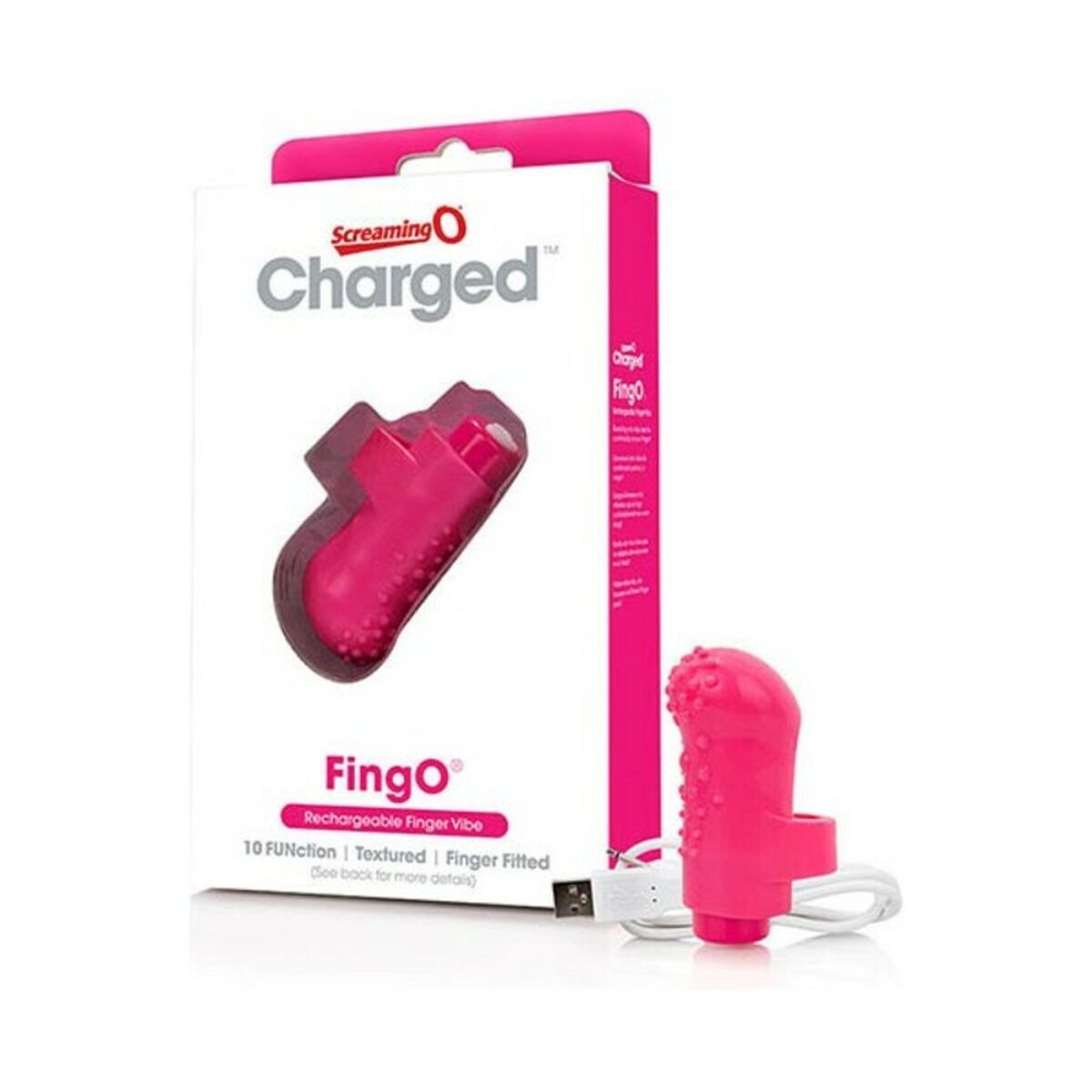 Charged FingO Vinger Vibrator Roze The Screaming O Charged Roze