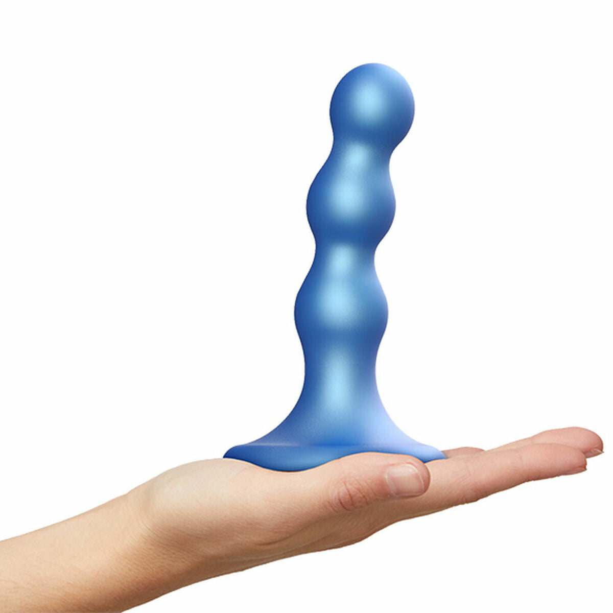 Zwarte Dildo Metallic Balls  Strap-on-me L Siliconen