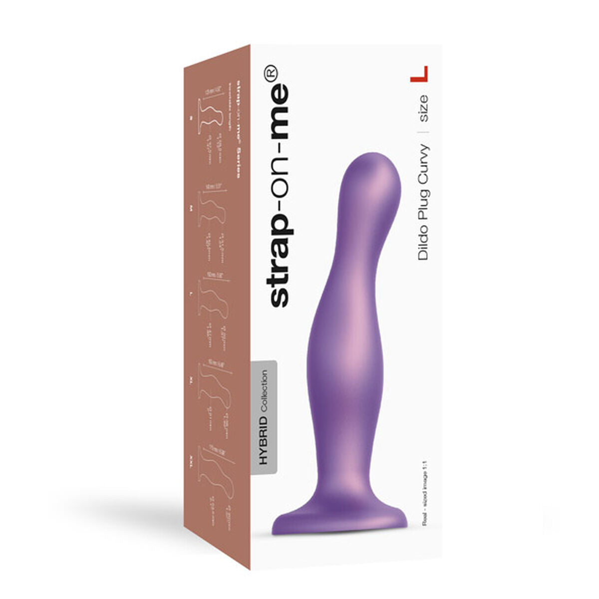 Zwarte Dildo Curvy Metallic Strap-on-me Siliconen