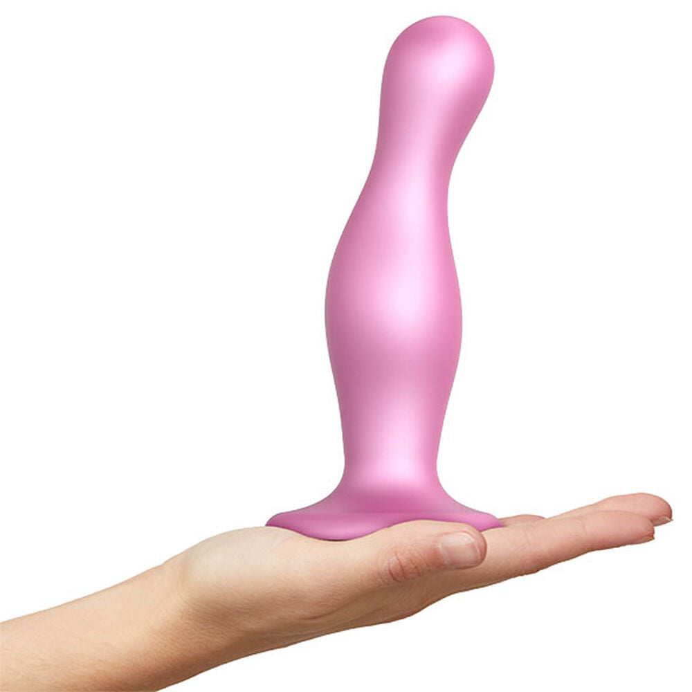 Zwarte Dildo Curvy Metallic Sugar  Strap-on-me S Roze Siliconen