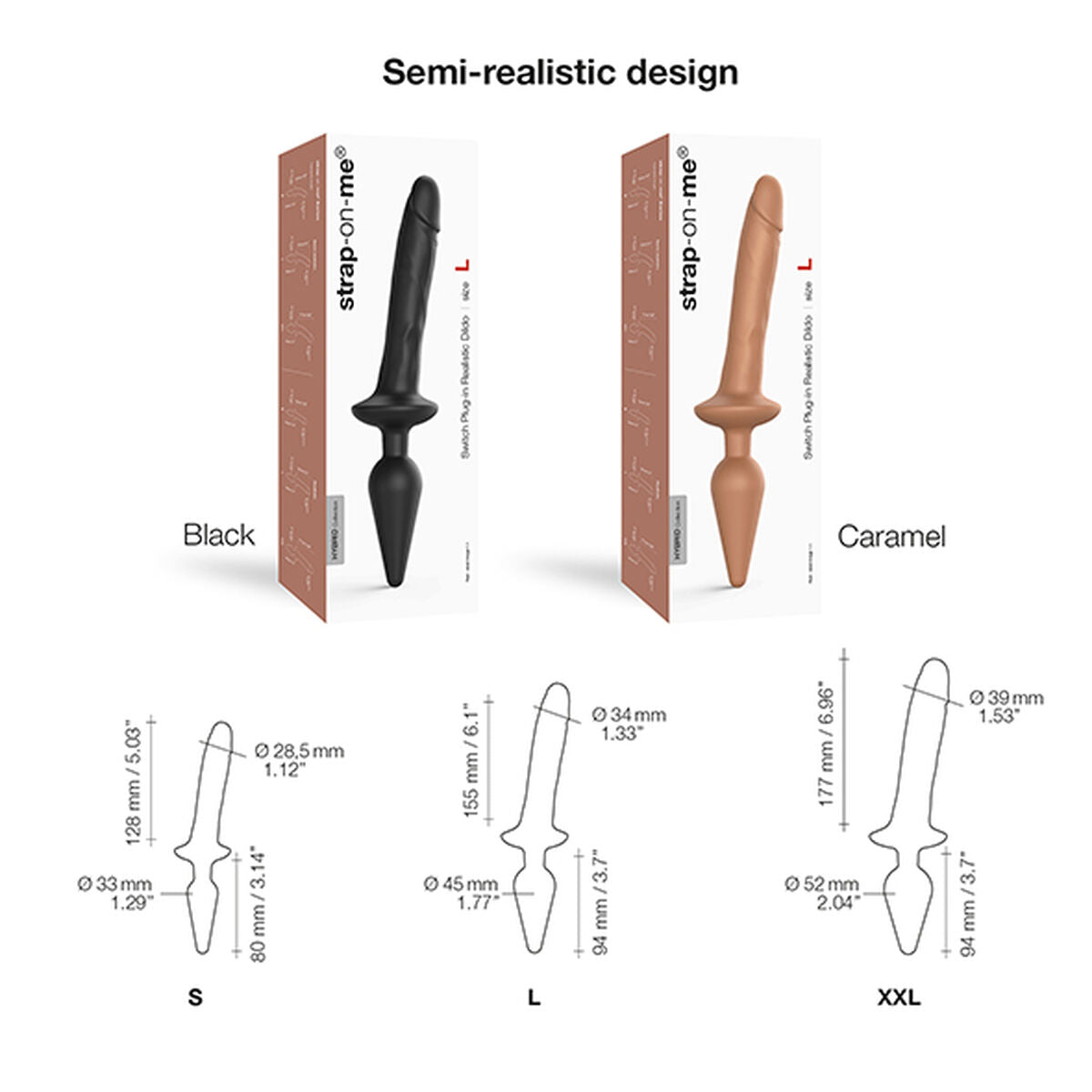 Gode Strap-on-me Plug-in Realistic S Caramel