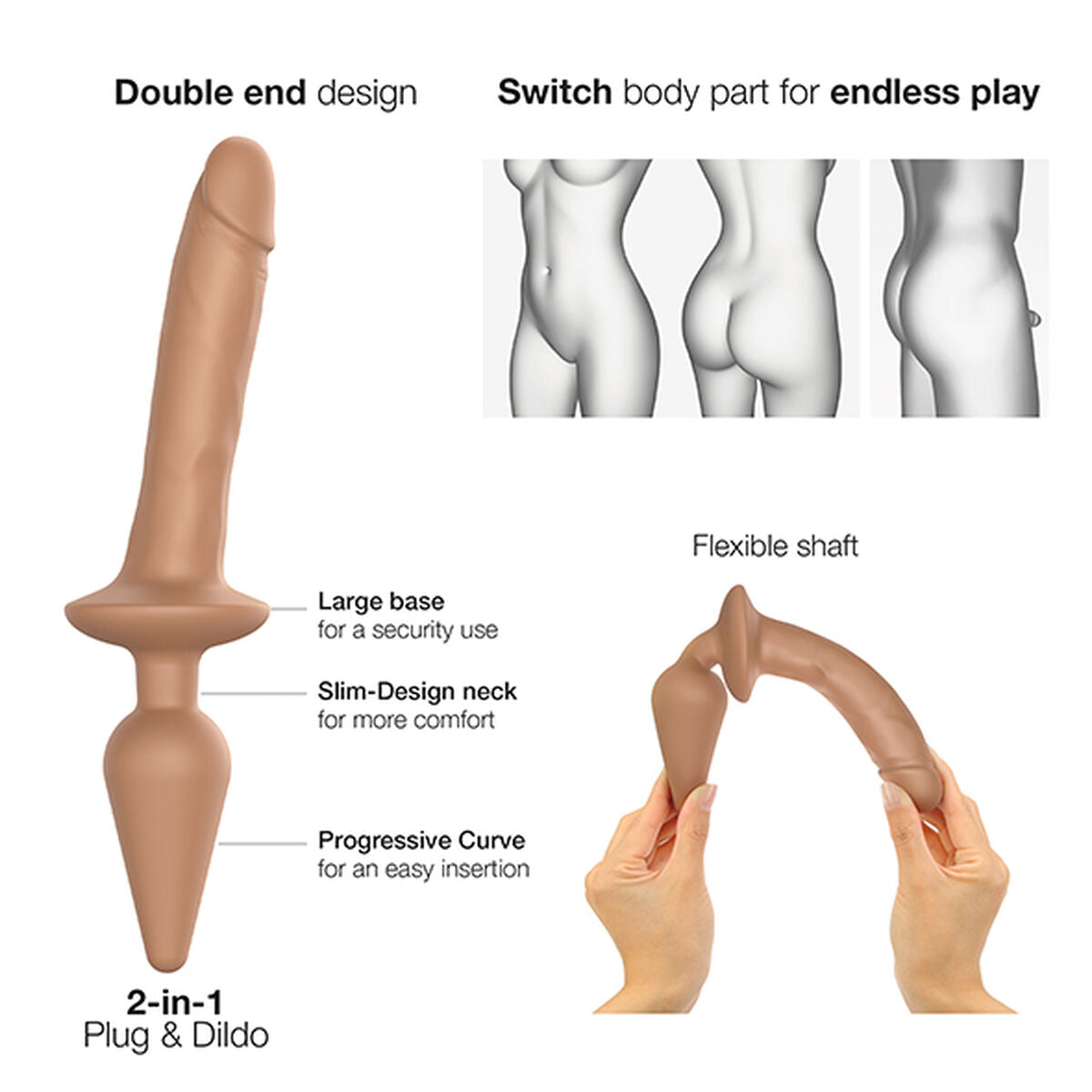 Gode Strap-on-me Plug-in Realistic S Caramel