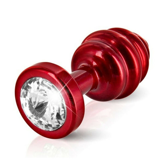 Geribbelde butt plug Rood 30 mm Diogol 71618