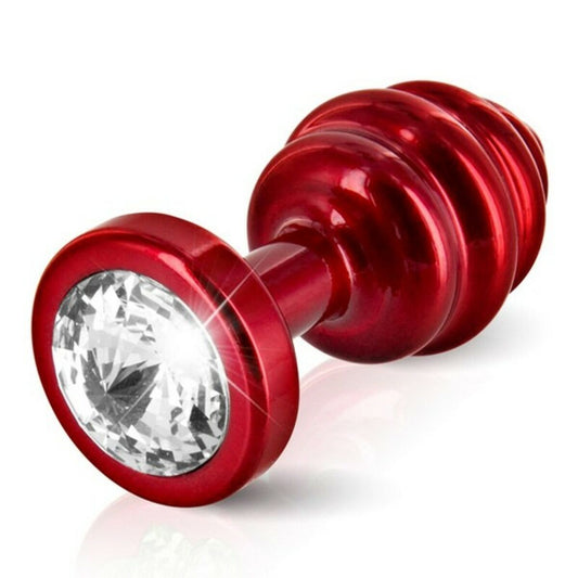 Geribbelde butt plug Rood 35 mm Diogol 71625