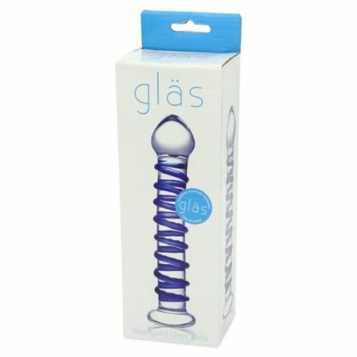 Dildo Verre bleu en spirale Glas 63392