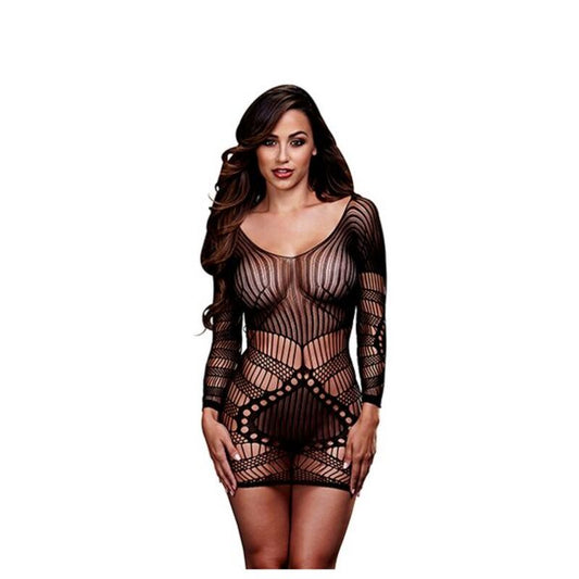 Mini robe en dentelle à manches longues Taille Unique Baci Lingerie BW3129