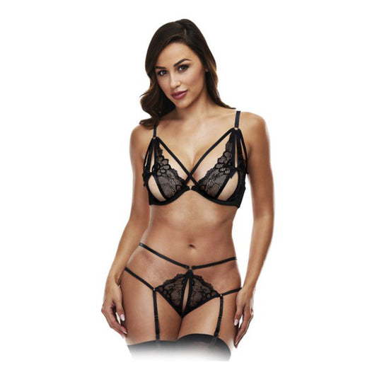 Kanten Ondergoed Set Strappy Baci Lingerie Zwart