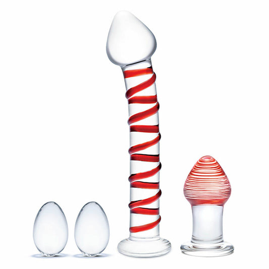 Zwarte Dildo Glas Mr. Swirly Set