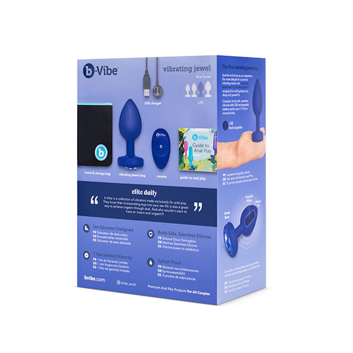 Vibromasseur B-Vibe  Jewel Plug XL Blue marine