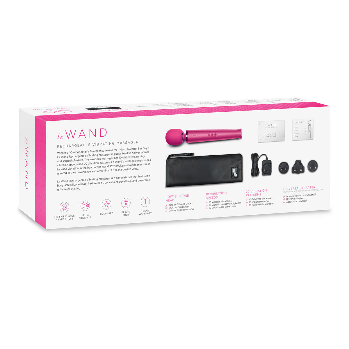 PalmPower -Recharge deMasseur PalmPower Le Wand Magenta