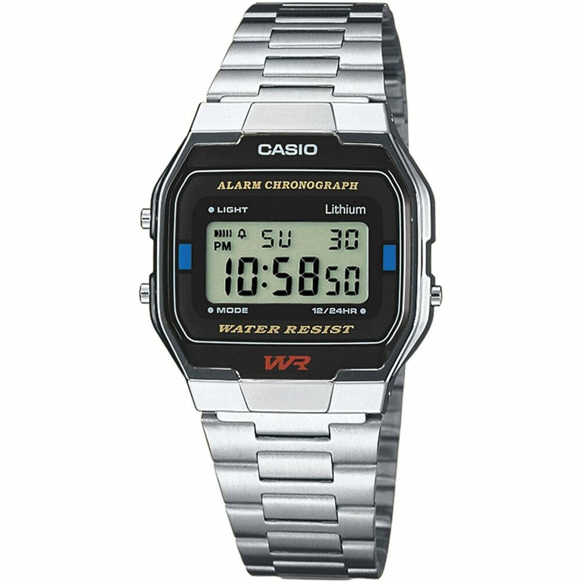 Montre Unisexe Casio A163WA-1QES Acier inoxydable Numérique Gris Argenté