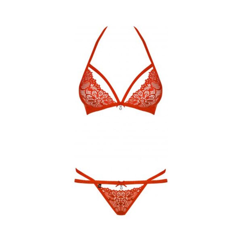 Ondergoed Set Obsessive 838-SET-3 Rood Maat S/M (2 pcs)