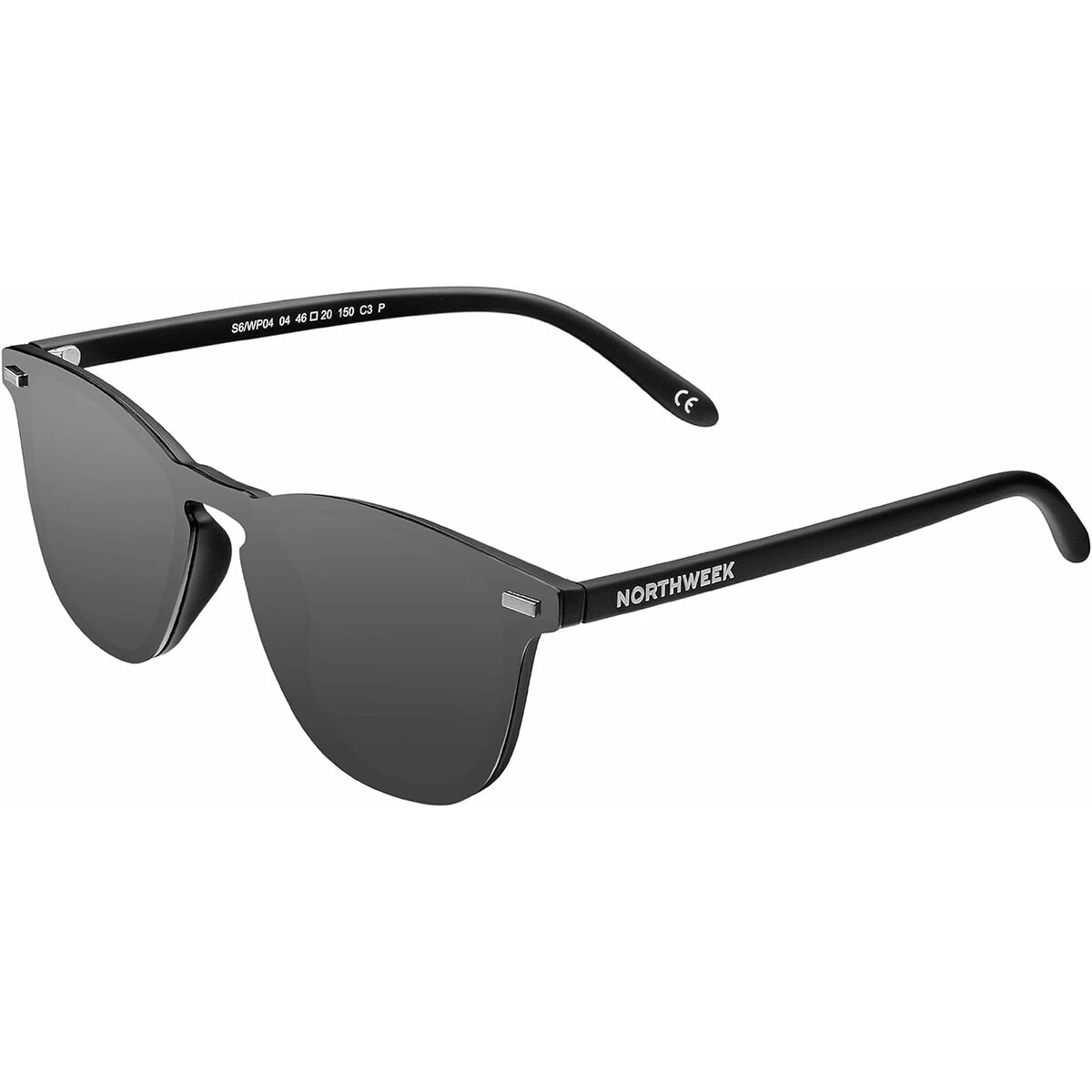 Lunettes de soleil Unisexe Northweek Wall Phantom Ø 45 mm Gris Noir