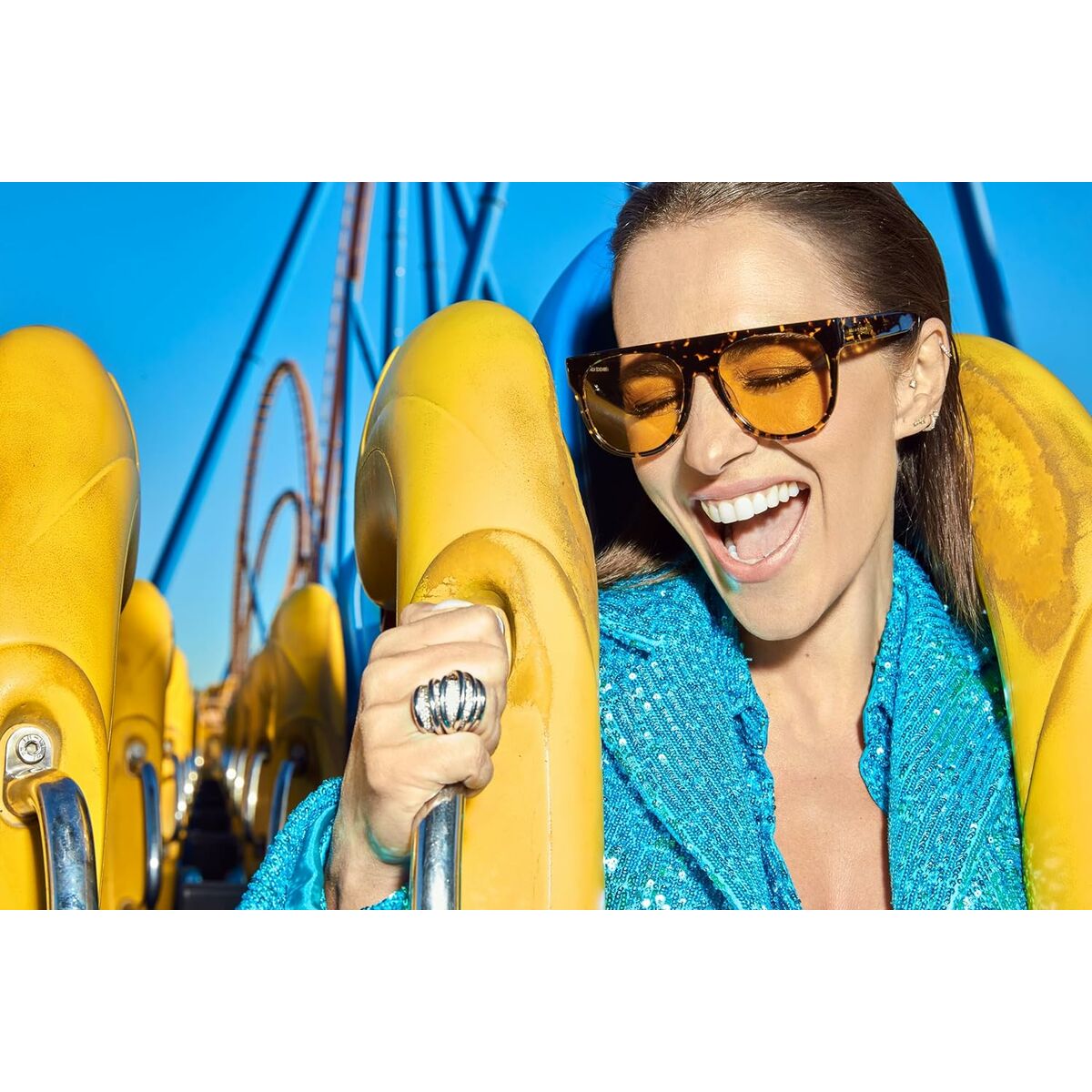 Lunettes de soleil Femme Hawkers x Paula Echevarría Jaune Noir Ø 45 mm