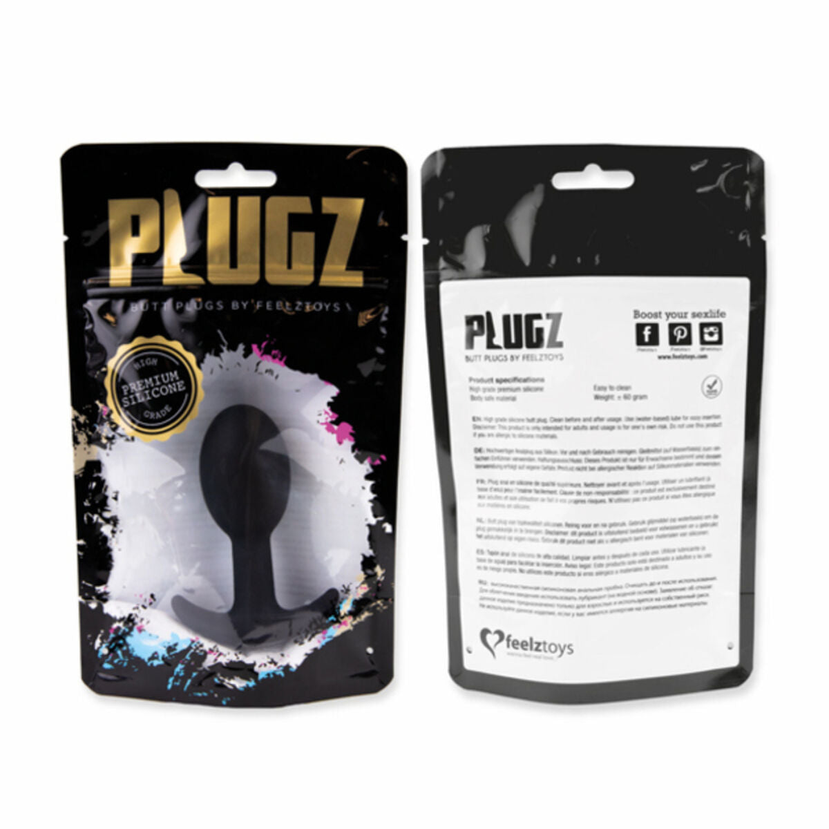 Anale Plug FeelzToys Black Nr. 3