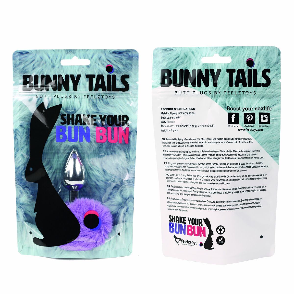 Plug Anal FeelzToys Bunny Tails  Pourpre